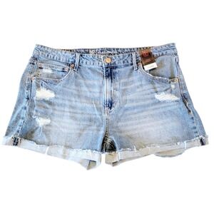 No Boundaries Denim Shorts Junior 19 Blue Jean Cuffed Medium Wash Daisy Duke NEW